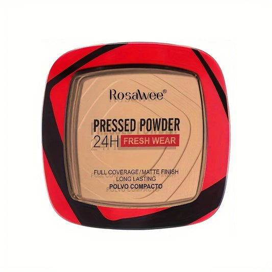 Blushimmer full coverage pressed powder foundation with puff applicator for matte finish and 24-hour oil control on face.