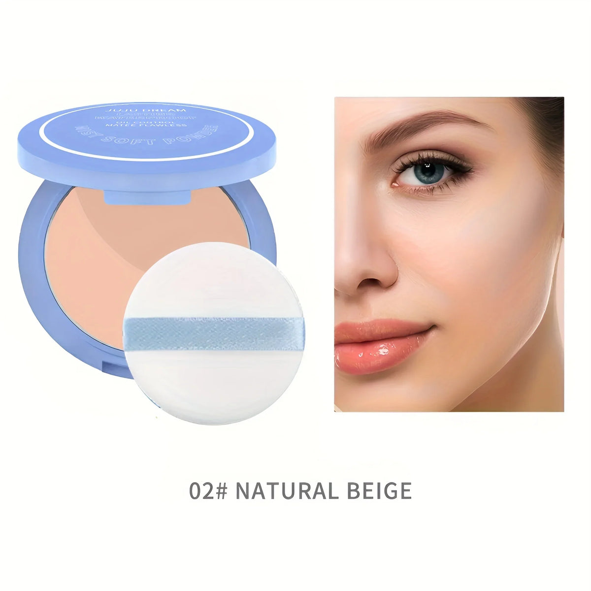 Blushimmer silk pressed powder makeup with oil control, matte finish, full coverage, lightweight concealer, and setting powder.