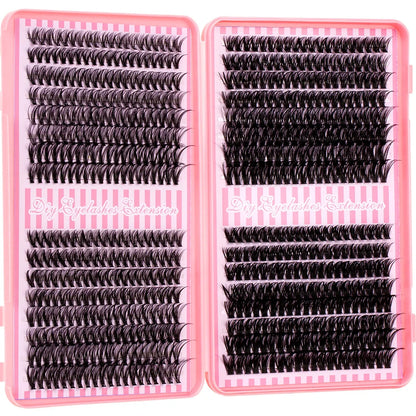Eyelash Cluster DIY Eyelash Extension Kit with Tweezers Bond and Seal Reusable Single Eyelashes Festival Gift Eye Makeup
