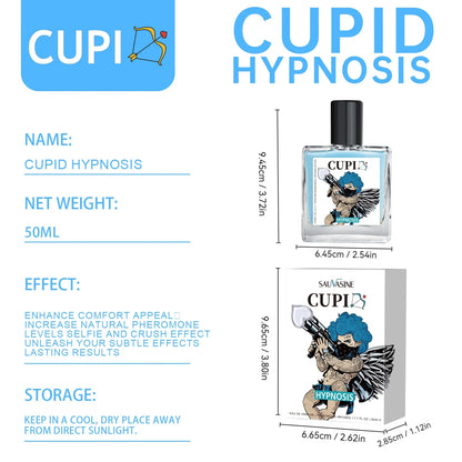 Cupid Hypnosis 2.0 pheromone cologne for men in a 50ml bottle, featuring sleek packaging and the Blushimmer logo.