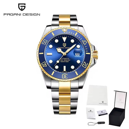 2026 PAGANI DESIGN men's mechanical wristwatch with 43mm case, ceramic bezel, sapphire glass, automatic movement, luxury diving style