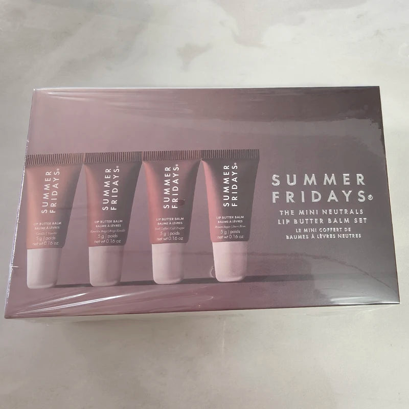 NEW Summer Fridays Mini Lip Gloss Set Vanilla Beige Lip Balm Long Lasting Moisturizing Smooth Soft Tube Makeup Lip Care Suit