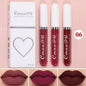 Blushimmer 3-piece matte lipstick and lip gloss set with long-lasting, waterproof, and non-fading formulas for everyday or holiday wear.