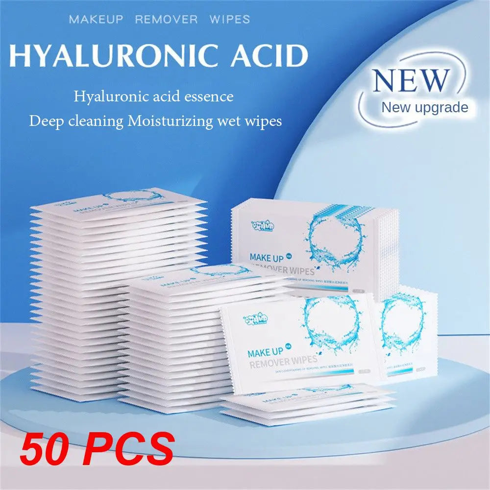 Blushimmer hyaluronic acid makeup remover wet wipes, disposable eye and lip makeup tissues, soft and gentle for lazy cleansing.
