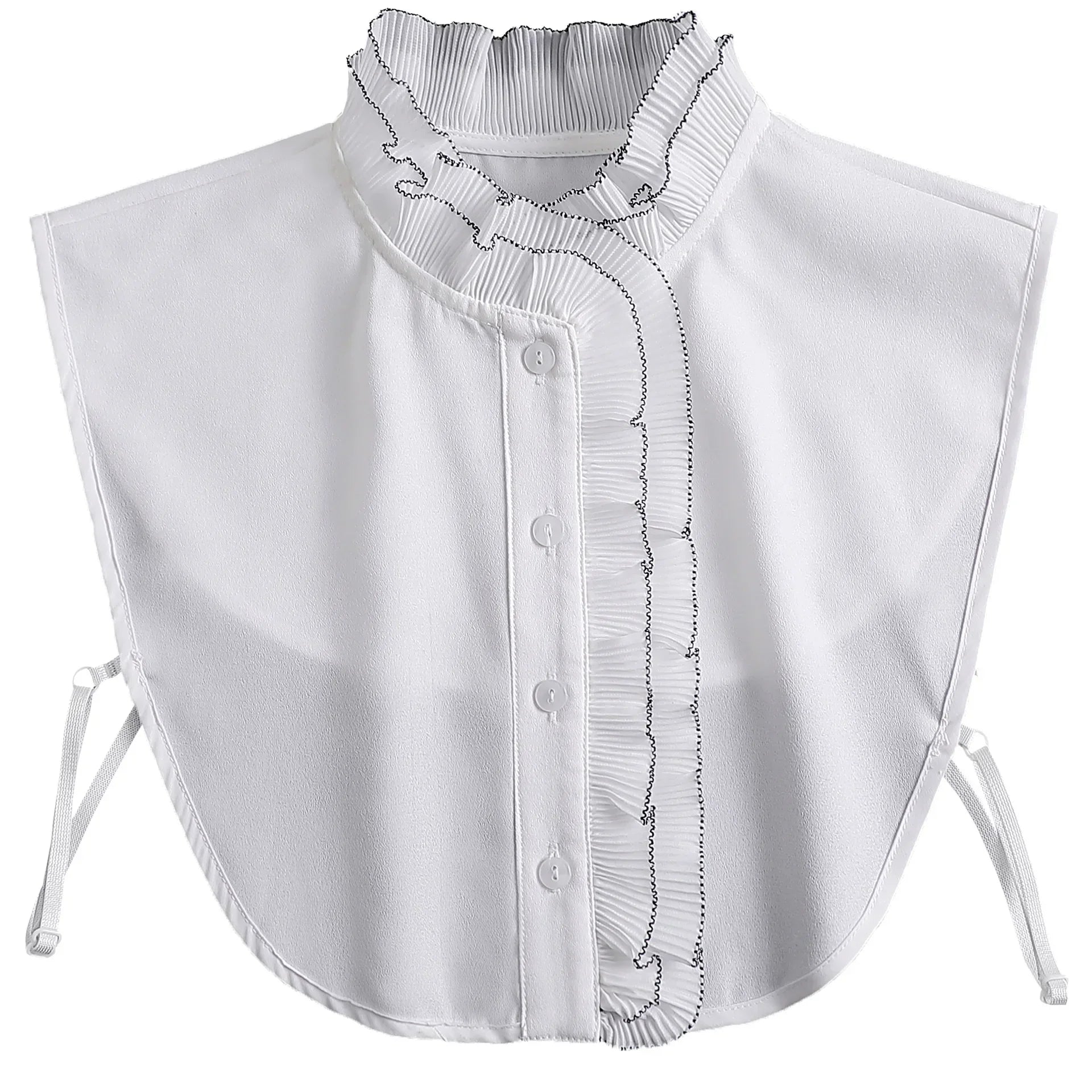 Fashion 2025 Front Tie White Fake Collar for Women Stand Detachable Collar Fake Girls Vintage Lace Ladies False Blouse Collar