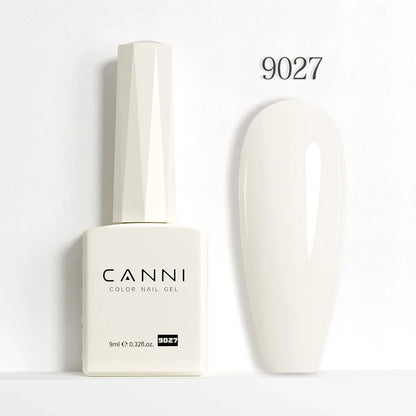 Blushimmer CANNI Hema Free Nail Gel Polish in vibrant red and nude jelly shades, with semi-permanent, long-wear top coat on a nail display