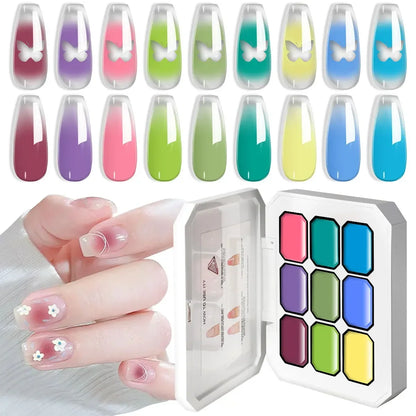 Blushimmer LimeGirl 7-in-1 nail gradient gel kit with long-lasting hybrid gel polish and high texture for salon nail art.