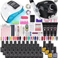 Blushimmer acrylic nail kit with poly nail gel set, nail lamp, glitter gel, UV building gel, and manicure tools for nail extension.