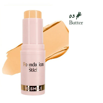 Blushimmer facial stick foundation for dark skin, full coverage, matte finish, oil-control concealer and primer in a sleek stick format.