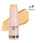 Blushimmer facial stick foundation for dark skin, full coverage, matte finish, oil-control concealer and primer in a sleek stick format.