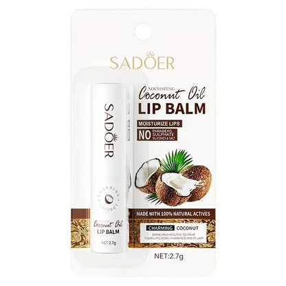 Blushimmer Coconut Lip Balm shown in a small jar, featuring nourishing coconut formula for daily lip moisture and care.