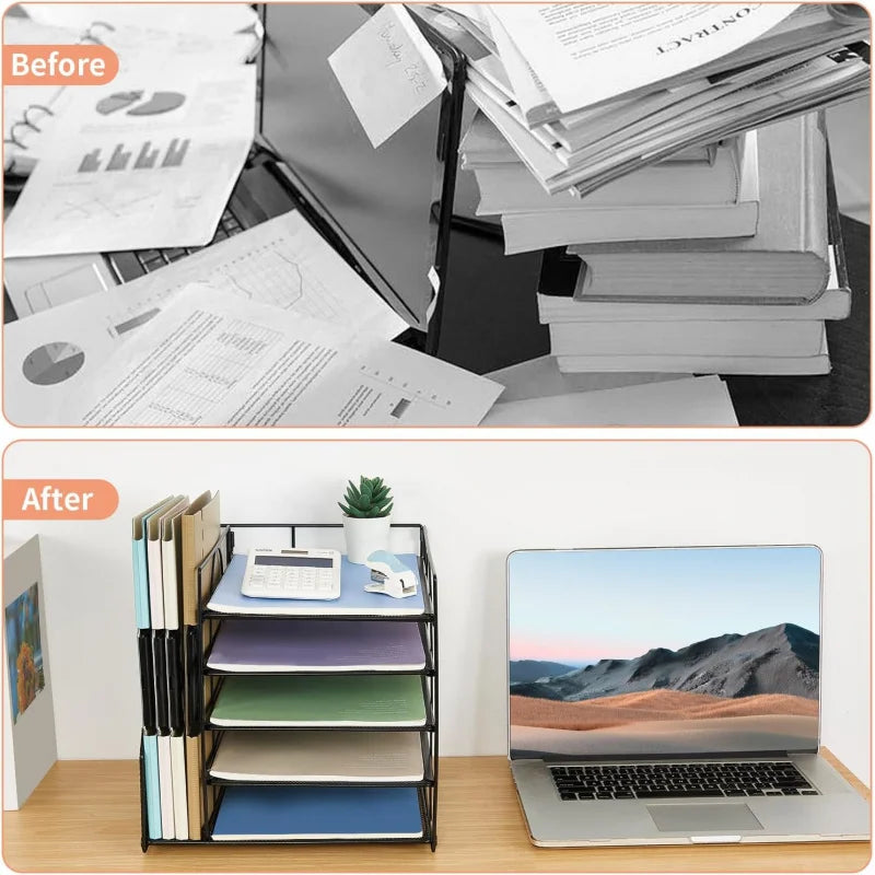 Multi-layer File Rack5Office Desktop Document Organizer Storage Box File Holder Archive Rack Office Supplies