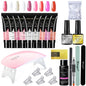 Blushimmer Limegirl 15ml extension nail gel set with 6W LED lamp, manicure tools, finger extend mold, and nail extension kit.