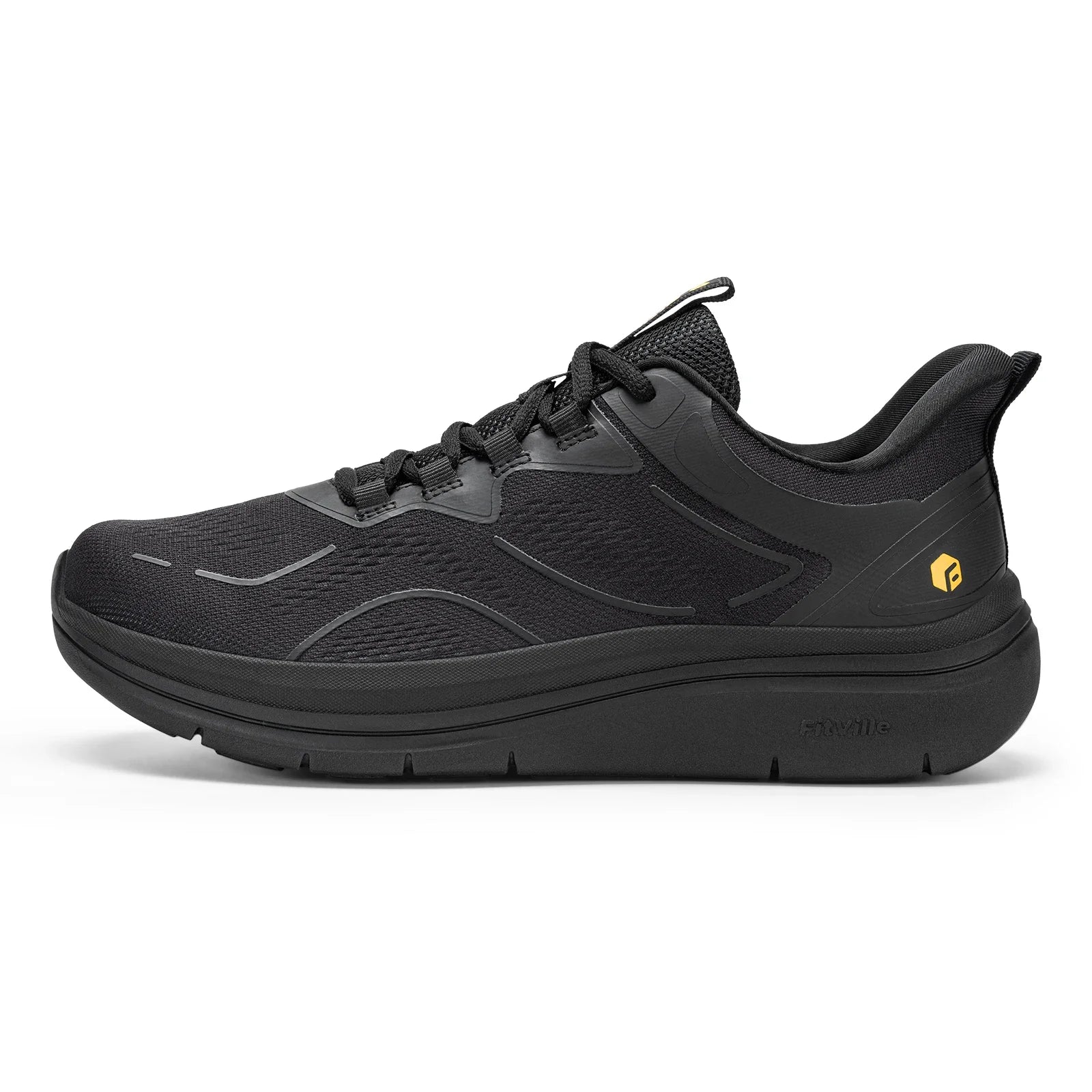 Fitville Men'S Walking Shoes Thick Soled Slip On Shoe Height Increasing Breathable Sneakers Wide Comfortable Outside&Work Shoe