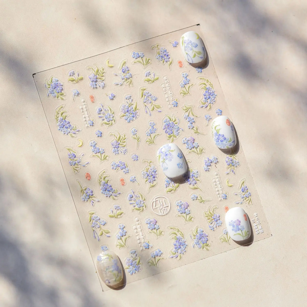 Dream Flower shell nail art stickers by Blushimmer, adhesive Japanese flower decals for window and nail decoration.