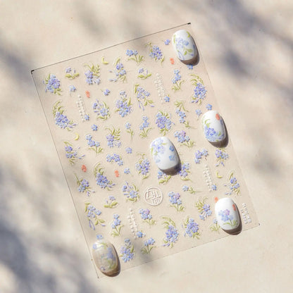 Dream Flower shell nail art stickers by Blushimmer, adhesive Japanese flower decals for window and nail decoration.