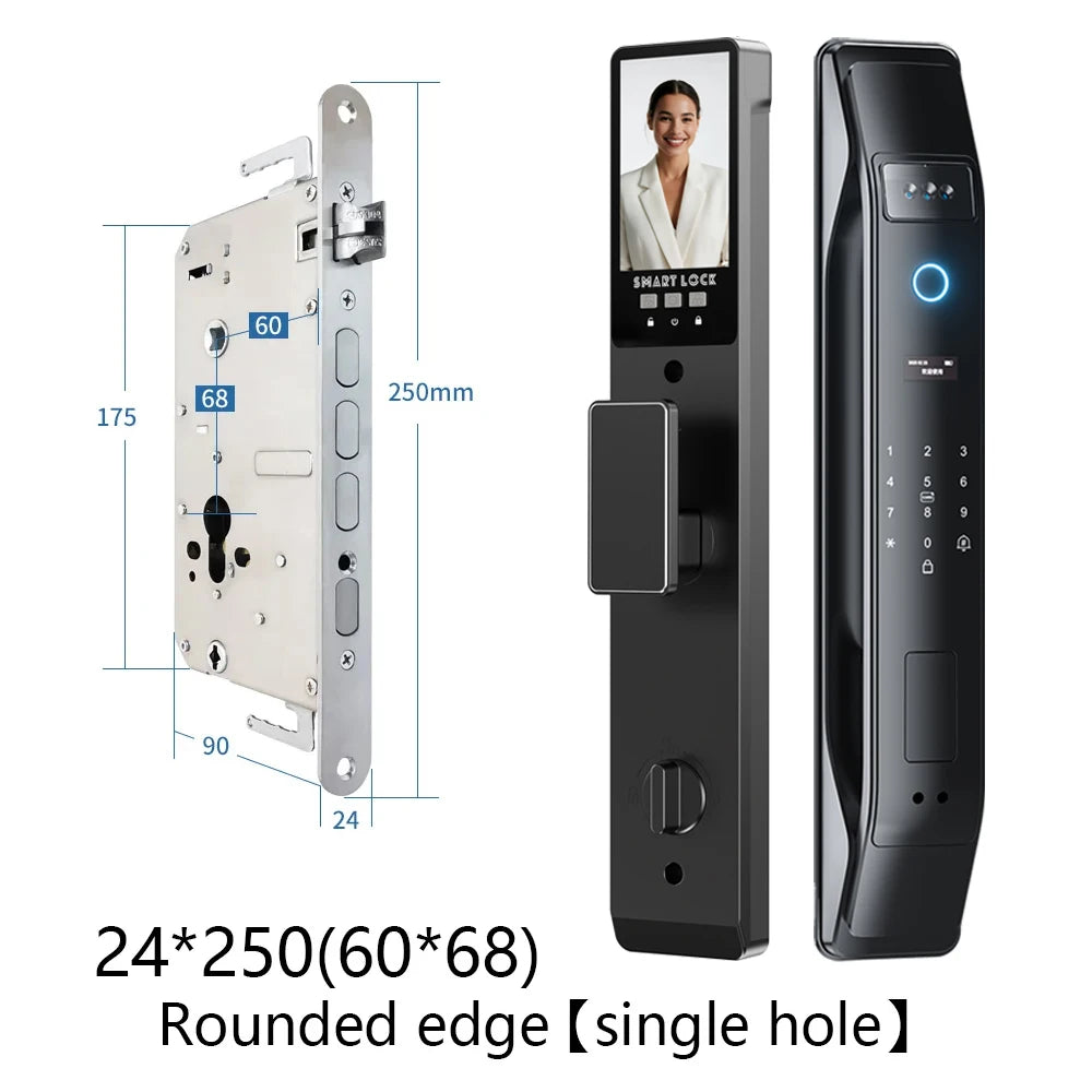 SANKESONG Tuya Smart 3D Face Door Lock Security Camera Monitor Intelligent Fingerprint Password Biometric Electronic Key Unlock