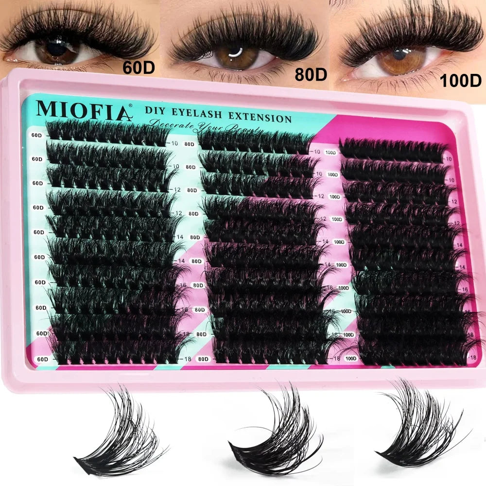 Blushimmer 14/30 rows DIY 5D fluffy eyelash clusters, 10-18mm thick individual lash extensions on a white background.