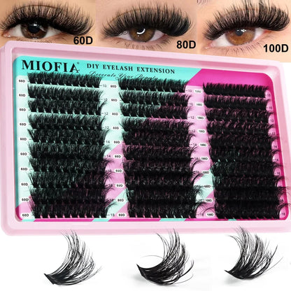 Blushimmer 14/30 rows DIY 5D fluffy eyelash clusters, 10-18mm thick individual lash extensions on a white background.