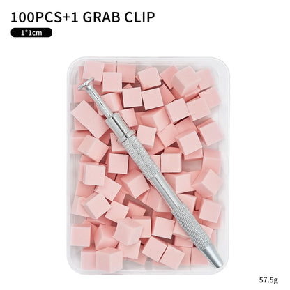 Blushimmer square nail art sponge set with gradient nail brushes and gel polish design for manicure applications.