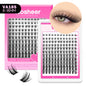 Blushimmer WOSHEER eyelash clusters kit with faux mink lashes, lash bond, seal, and remover for DIY eyelash extensions.
