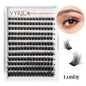 Blushimmer 3D wispy eyelash clusters with C curl, 0.1mm thin band, reusable natural lashes for DIY eyelash extensions.
