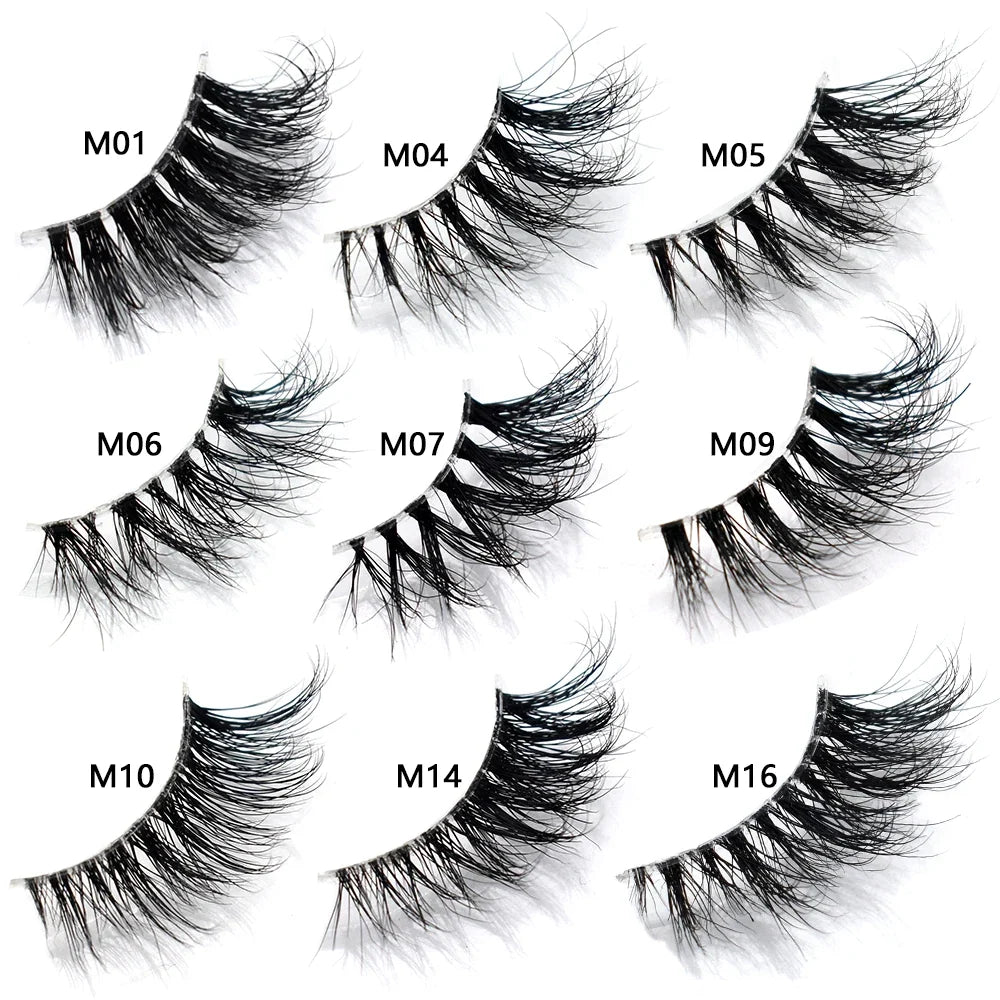 Blushimmer 3D mink fluffy half false eyelashes with clear band, natural lightweight short eye strip lashes for a soft, reusable look