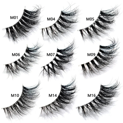 Blushimmer 3D mink fluffy half false eyelashes with clear band, natural lightweight short eye strip lashes for a soft, reusable look