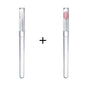 Blushimmer silicone lip and eyeshadow brush with cover, dustproof portable makeup brush for lips and eyes, glitter finish.