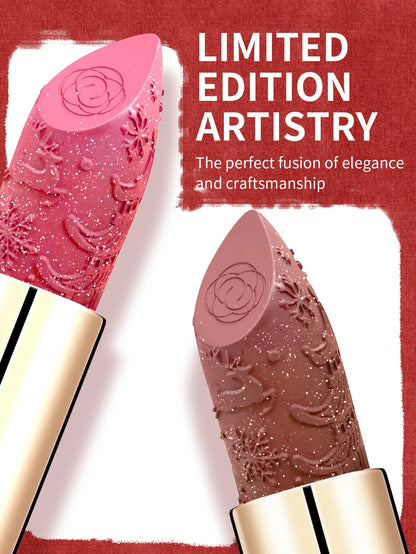Blushimmer CATKIN velvet matte lipstick in a sleek tube, showcasing smooth, hydrating satin finish and creamy texture for lips.