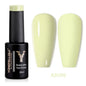 YOKEFELLOW 10ml translucent pink gel nail polish by Blushimmer, showing the smooth, glossy finish of the soak-off UV gel varnish.