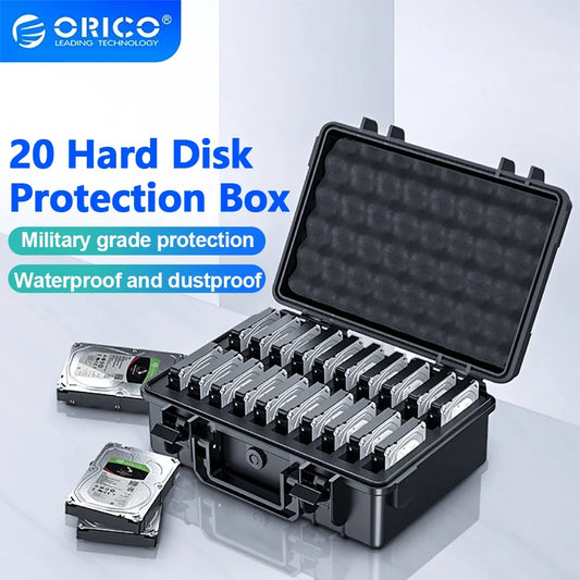 ORICO 5/10/15/20 Bay 3.5'' Hard Drive Aluminum HDD Protector Box with Locking Protection for 2.5 3.5 M.2 Hard Drive Storage Box