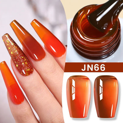 Blushimmer Born Pretty Jelly Nude Gel Nail Polish in light pink peach, 10ml, translucent UV cure gel for DIY nail art.
