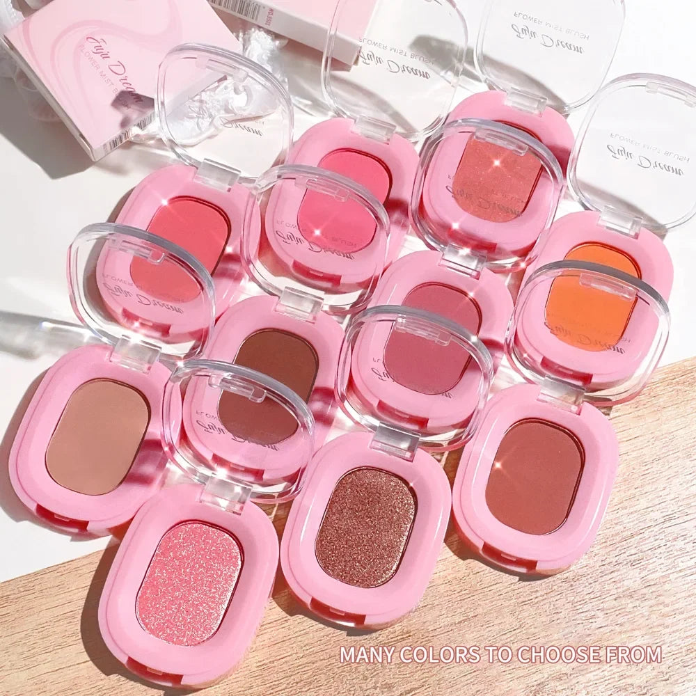 Blushimmer monochrome matte blush powder in natural nude, waterproof, easy to apply cheek rouge for brightening makeup looks