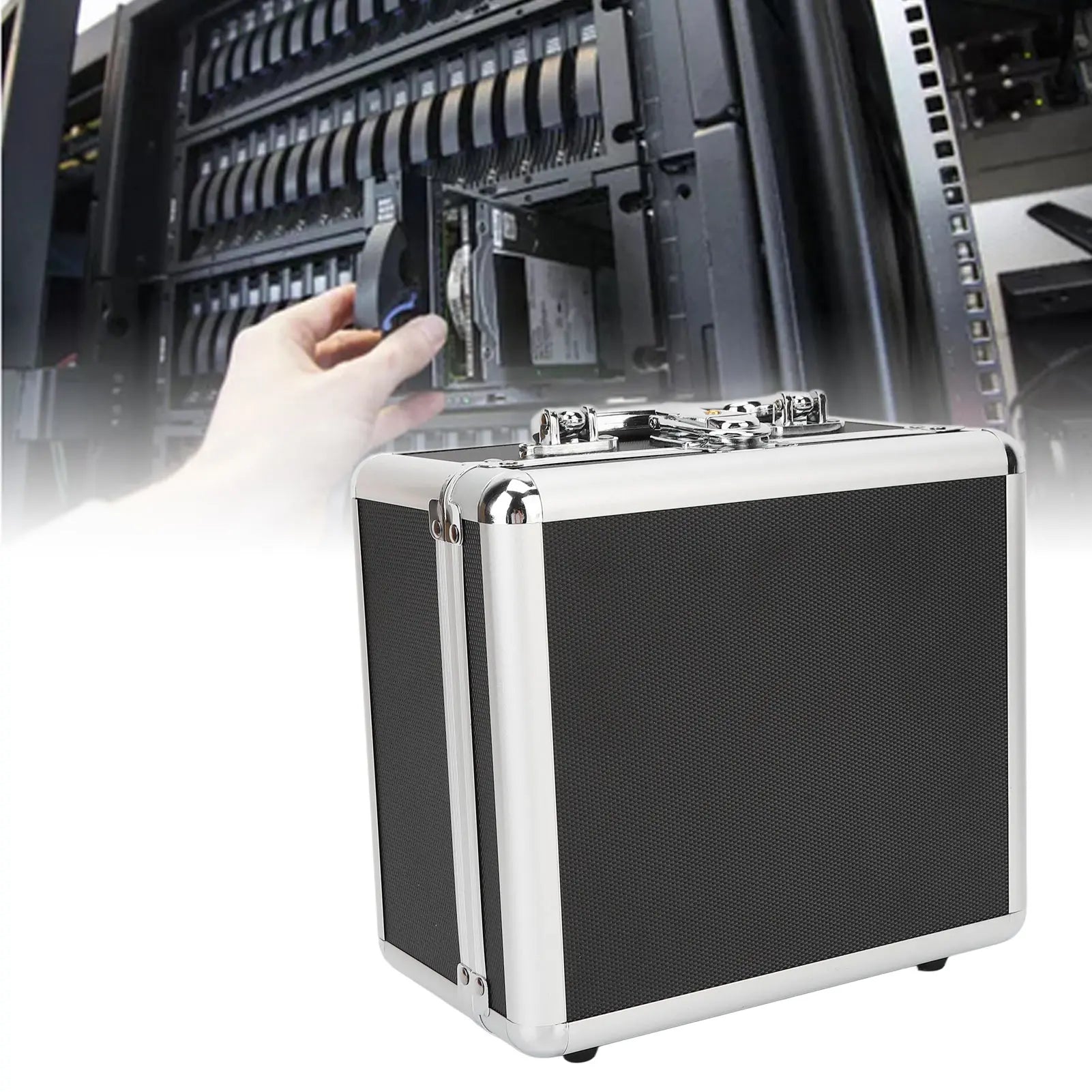 2.5in Hard Drive Storage Box Convenient Handle 20 Bays Hard Drive Case Aluminum Alloy Security Lock Double  for Home
