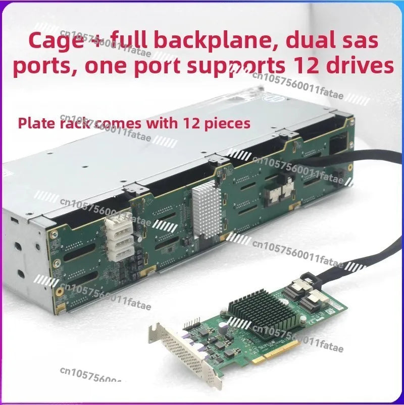 12 24-bay 3.5-inch Hard Drive Cage Hot-swappable 12Gb Expansion Storage SAS/SATA