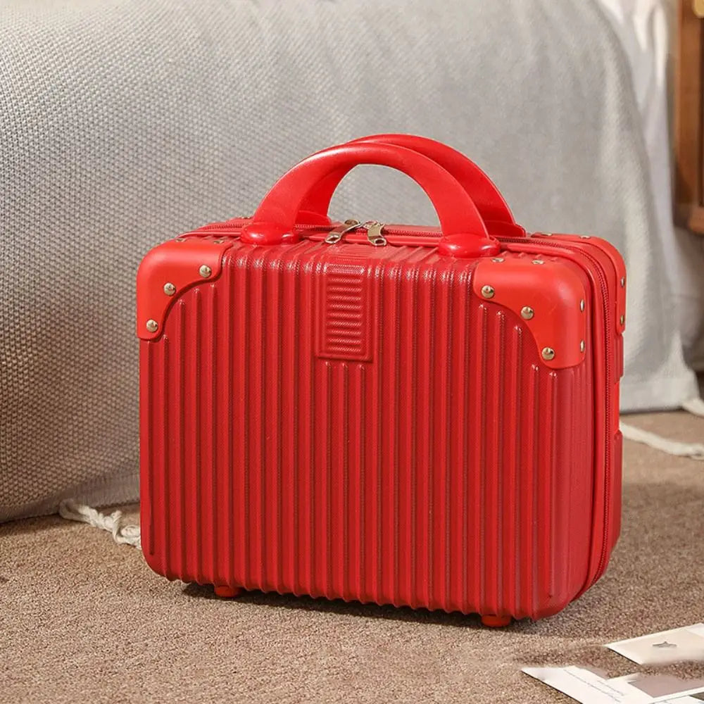 Hot Cosmetic Box 14 inch Mini Travel Suitcase Cosmetic Box Hand Luggage Organizer Makeup Case Small Password Box Boarding Case