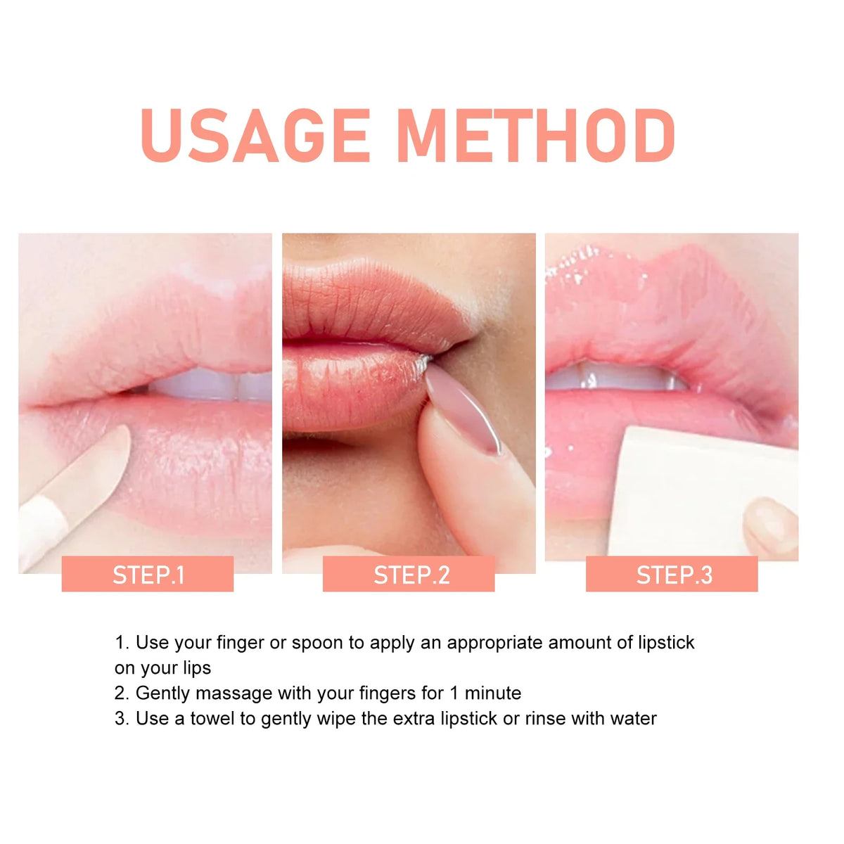 Blushimmer strawberry and orange lip scrub with honey, exfoliating and moisturizing for bright, smooth lips.
