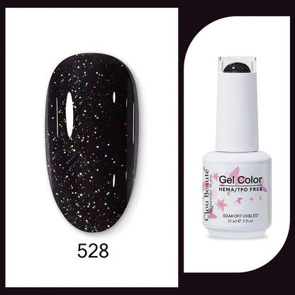 Blushimmer Clou Beaute 15ml red, black, white, green neon gel nail polish with velvet top coat, semi-permanent varnish, colorful nail art