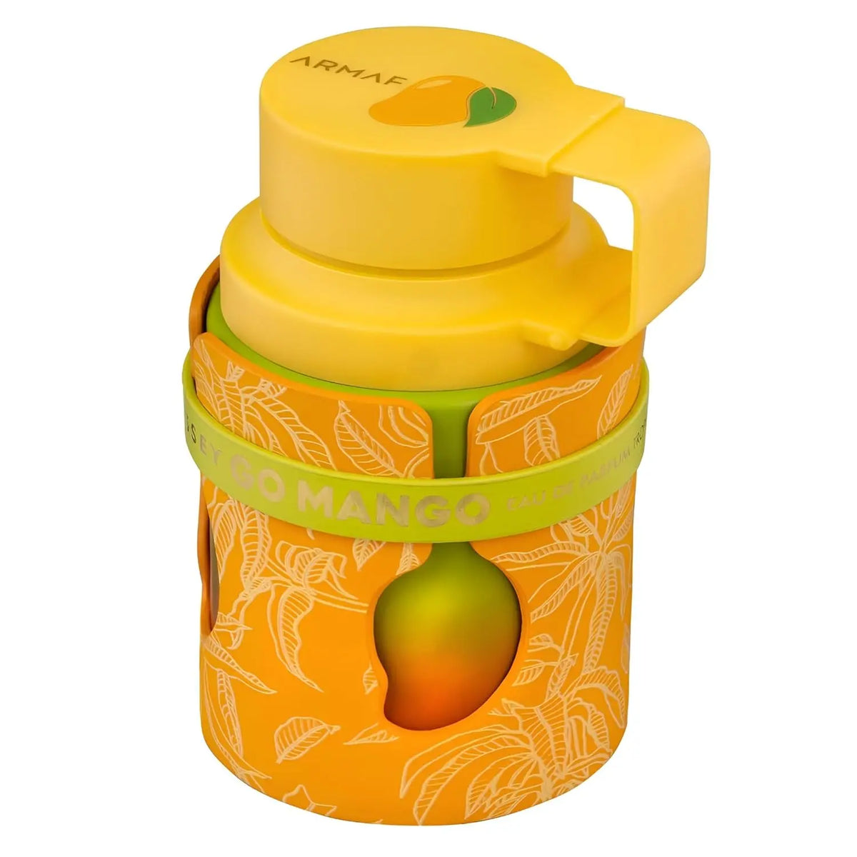 Armaf Odyssey Eau De Parfum spray in a sleek bottle with tropical mango and woody amber notes, unisex long-lasting fragrance.