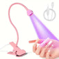 Blushimmer UV nail dryer lamp with 395nm wavelength, clip-on mini USB gel nail curing light for manicures and salon use