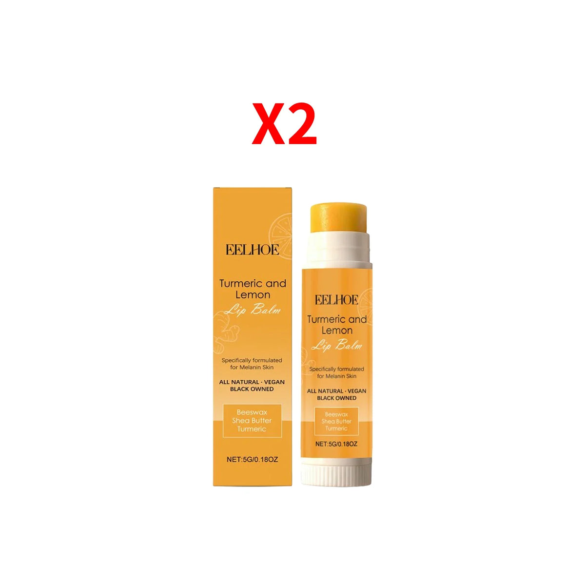 Blushimmer turmeric lemon lip balm in a small jar, showing the moisturizing and soothing lip skin care product for healthy, hydrated lips