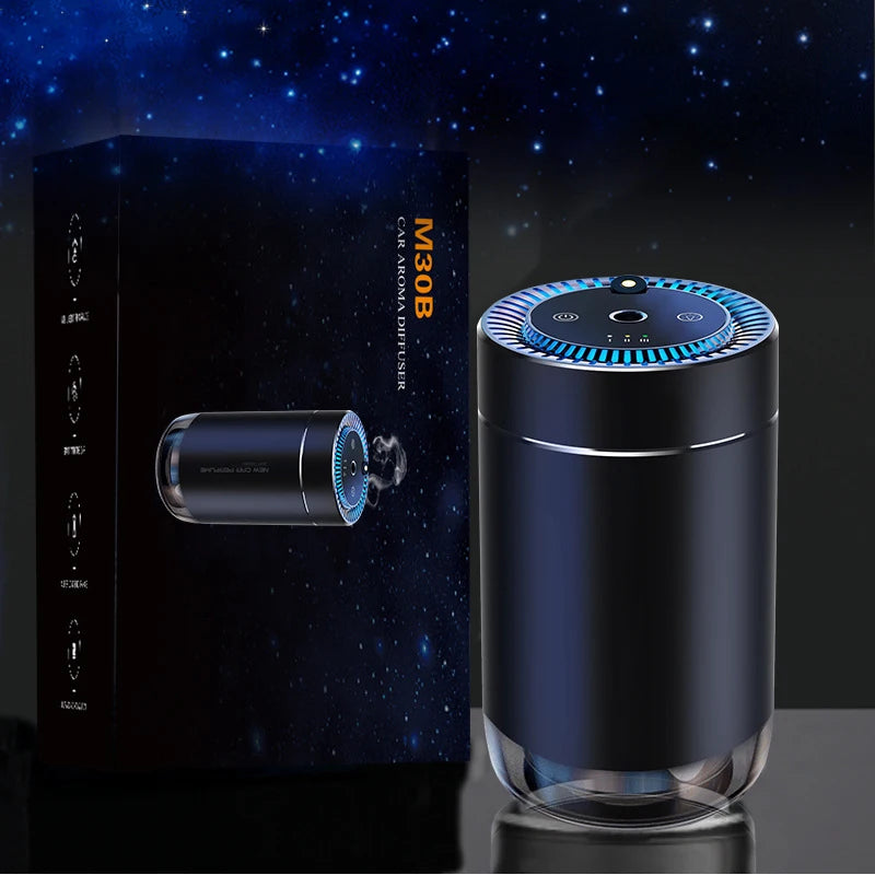 Smart Car Air Freshener with Projector Light - Car Star Top - USB Rechargeable Fragrance Diffuser - Adjustable Fragrance Intensi