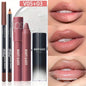 Blushimmer lip makeup set with matte lipstick, lip liner, lip gloss, and lip oil in a sleek palette, perfect for versatile lip looks.