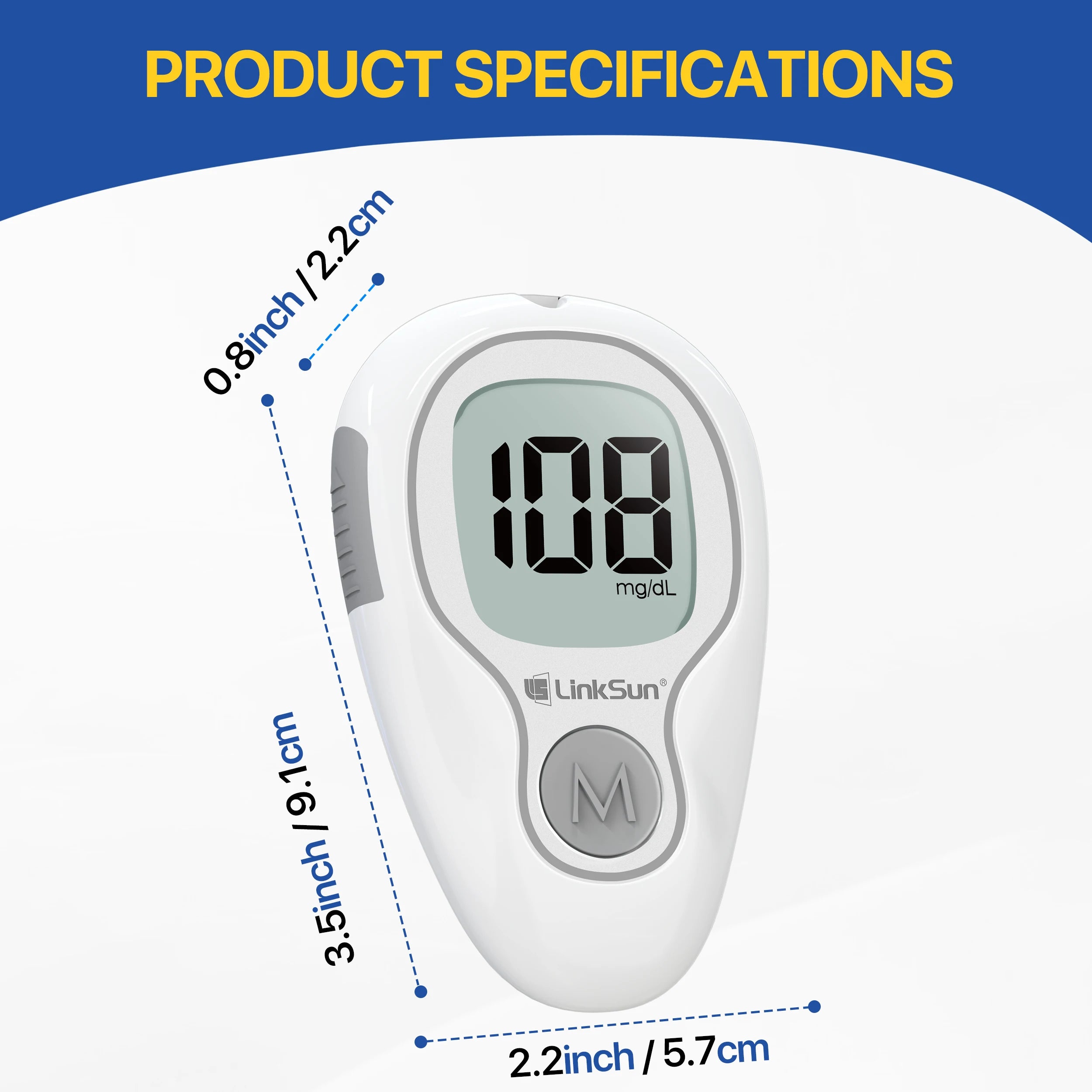 G-425-3 LinkSun Blood Glucose Meter Glucometer Complete Kit Diabetes Accessories Finger Blood Digital Glucose Sugar Test Machine