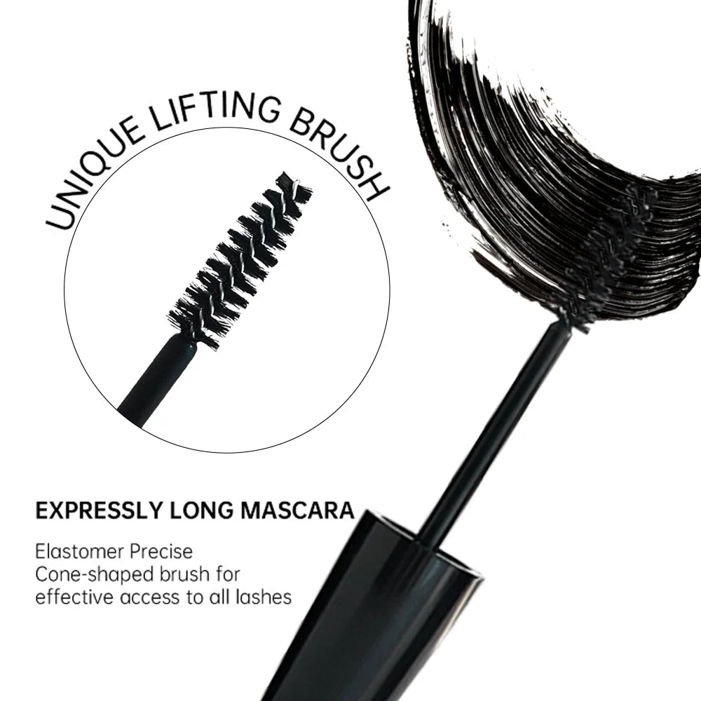 Juju Dream 4D Black Waterproof Fiber Mascara by Blushimmer, 5g full size tube with wand and black mascara formula.