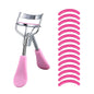 Blushimmer portable eyelash curler with stainless steel body and 15 silicone pads for eyelash extension and curling.