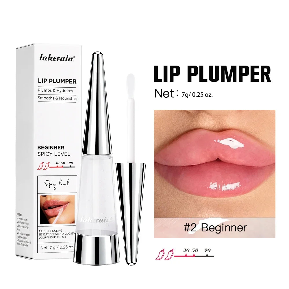 Blushimmer Lip Plumper Reedle Shot serum in a transparent tube, designed to hydrate, plump, and reduce wrinkles on lips.