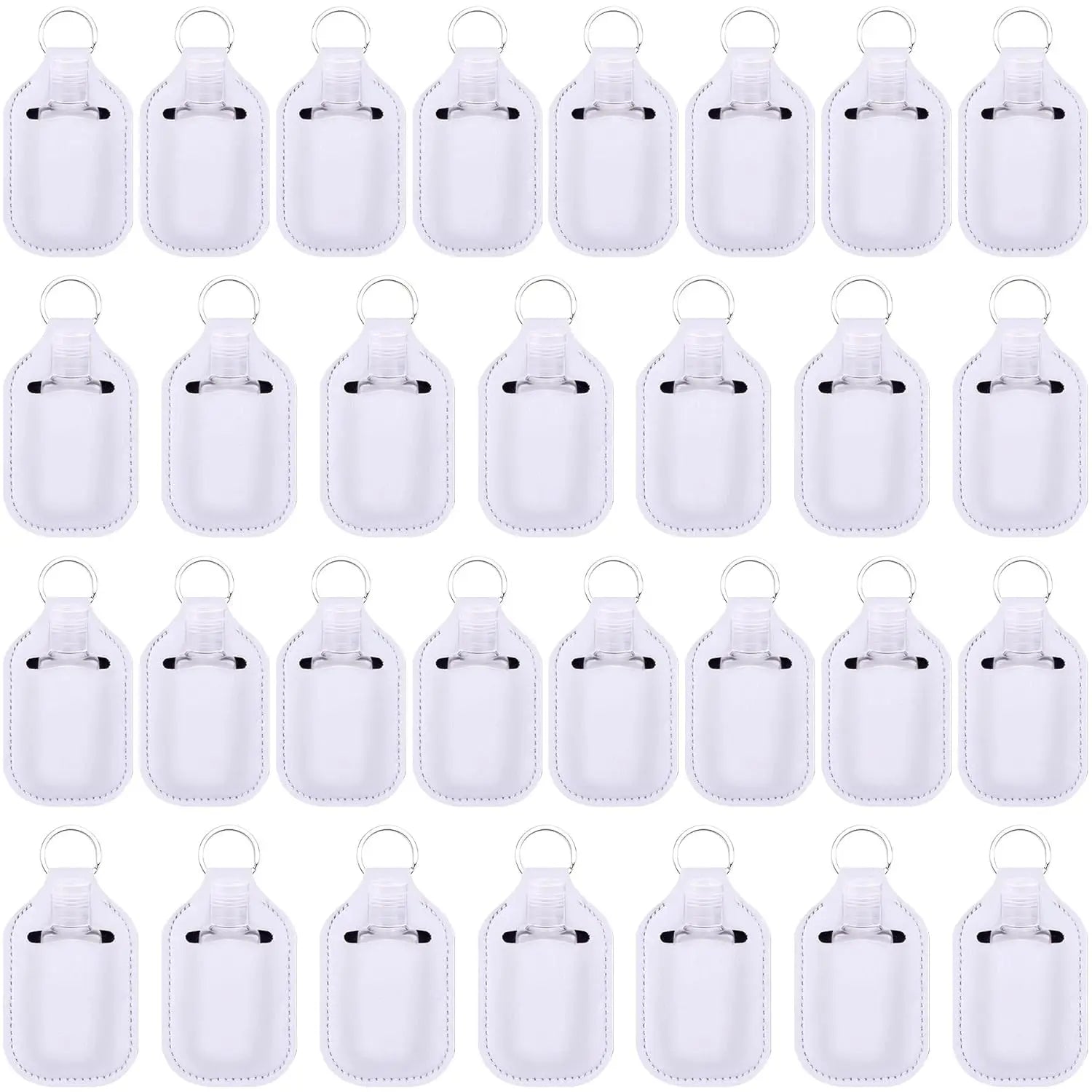 60pcs Hand Sanitizer Keychain Holders Empty Travel Bottles Set Reusable Clear Bottles& Hand Sanitizer Holder for Backpack Purse