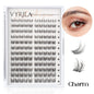 Blushimmer 3D wispy eyelash extension clusters with C curl, natural look, reusable, super thin band, suitable for DIY lash application